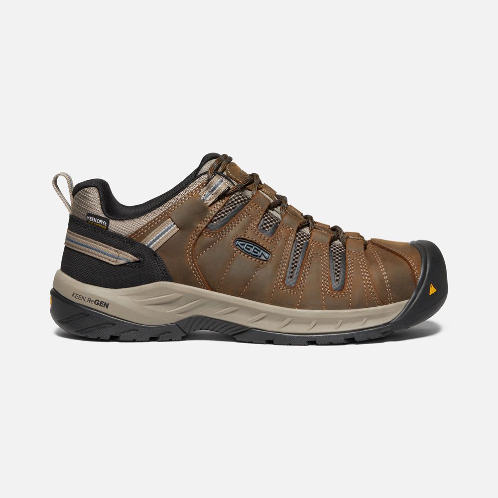 Zapatos de Trabajo Keen Mexico Marrom - Hombre Flint Ii Waterproof (Steel Toe) - VJ8437201